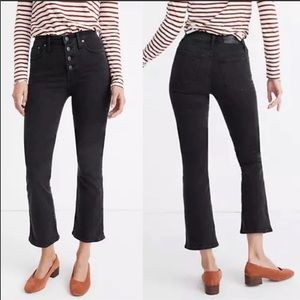 Madewell Black High-Rise Cropped Flare Jeans